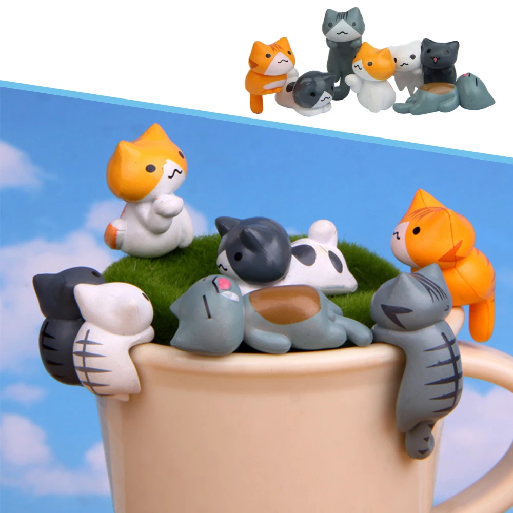 Creative Flower Pot Micro Landscape Mini Doll Cat Duck Frog Flower Pots Balcony Decoration Cats For Garden Patio Plant Pot Decor