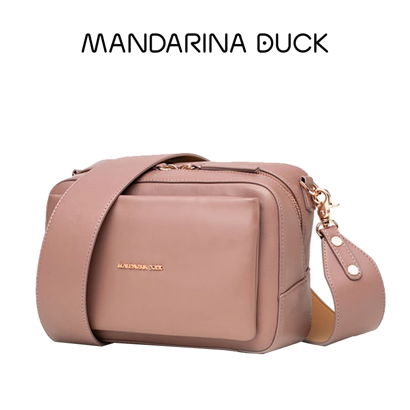 Mandarina Duck Leather Crossbody Bag for Lady Solid Color Women's Shoulder Small Square Cute Metal Women Brand |