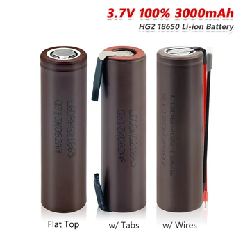 

18650-HG2 High Drain 3.7V 3000mAh Li-ion Battery 20A For LED Flashlight 2Pcs High Drain 3.7V Rechargeable 18650 Battery