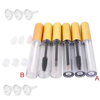 

1x Eyelash tube + 1x Eyeliner tube + 1x Lip Gloss tube Empty Cosmetic Tube with Wand Funnels Rubber Inserts DIY Container Hot