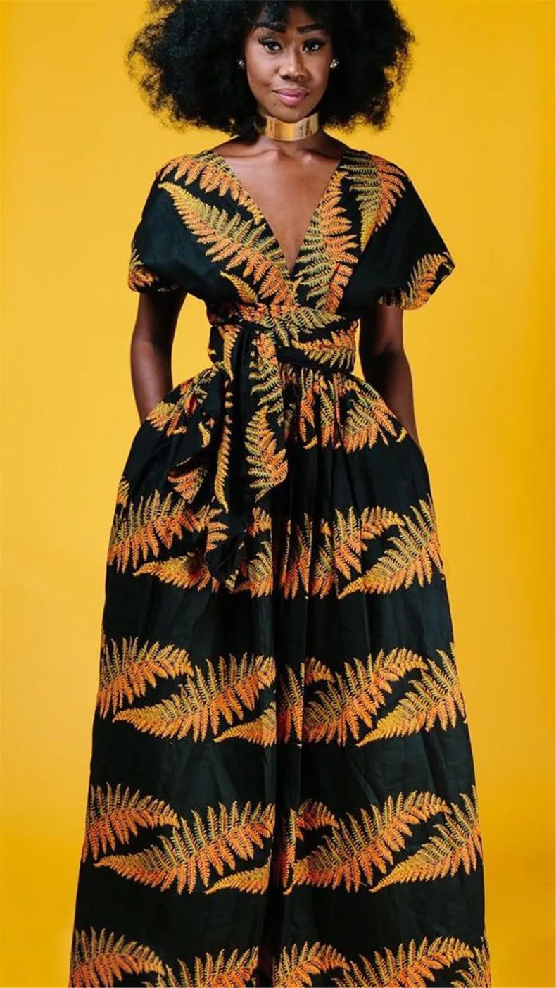 Longue robe africaine wax pour femmes 429