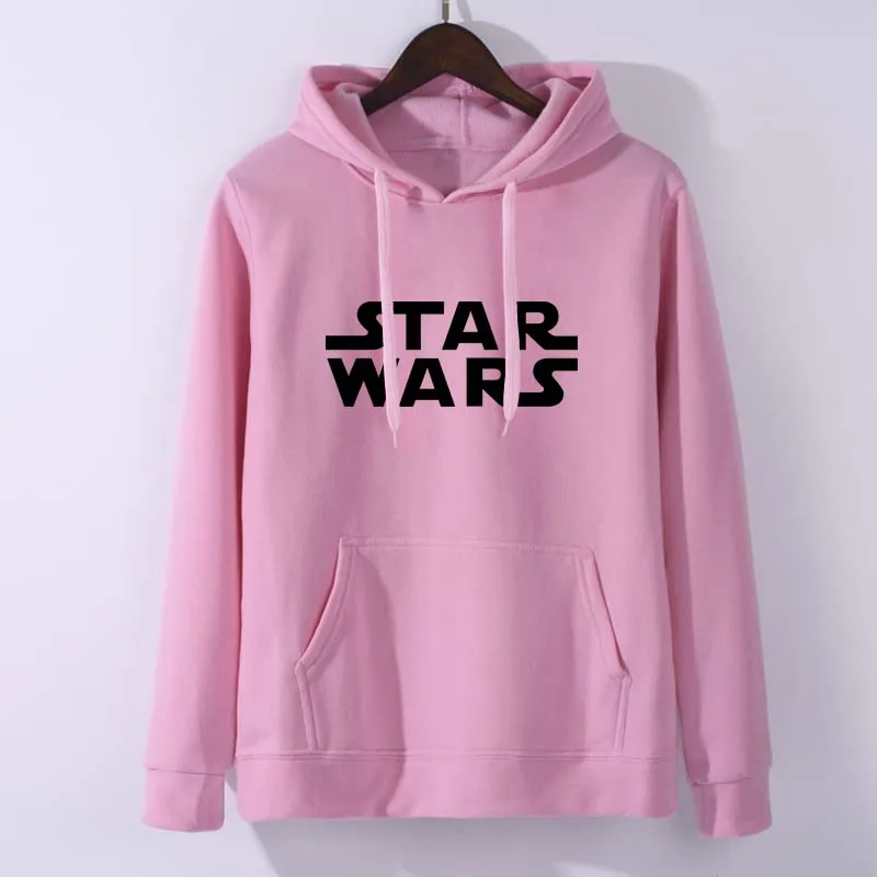 pink 1 Звездные войны толстовка женская с длинным рукавом негабаритная Толстовка Осень Харадзюку Толстовка одноцветная Женская - Цвет: pink 1