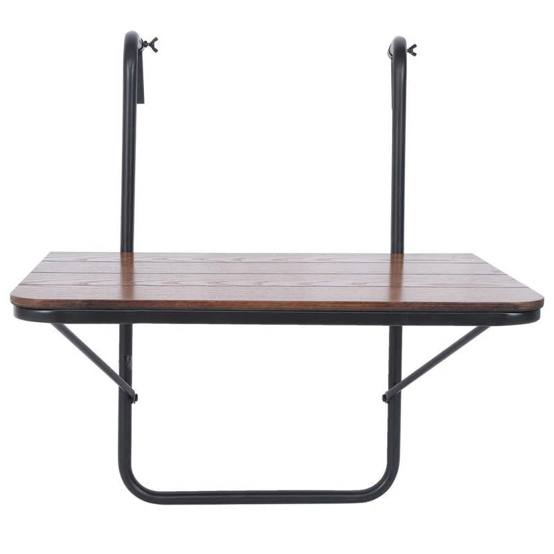 Mesa colgante balcón al aire libre, soporte de hierro de alta calidad, mesa de jardín, Camping|Mesas de exterior| -