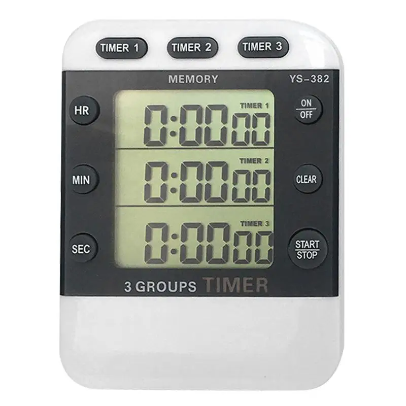 Square 3-way Kitchen Timer High-quality Digital Display Countdown Food Cooking Alarm Temporizador Home Supply Kitchen Tools