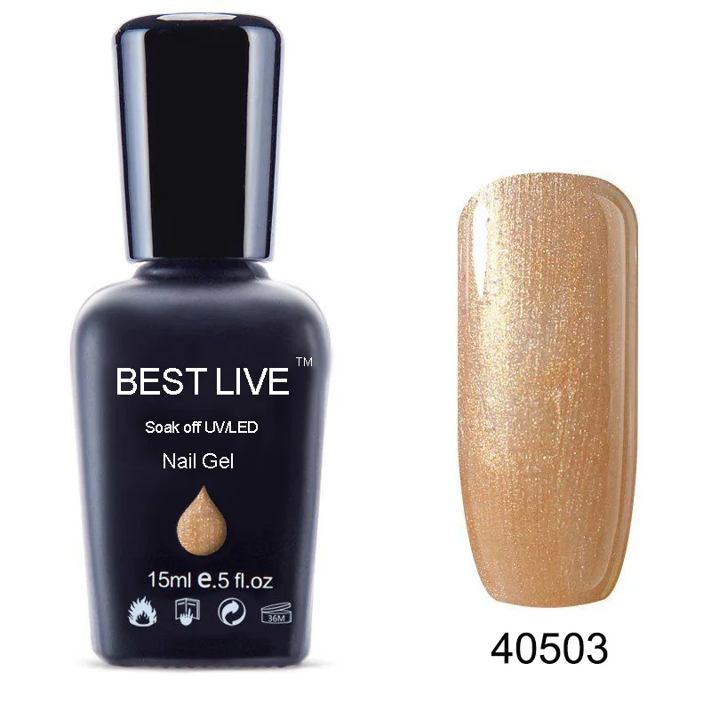40503 BEST LIVE 15 мл УФ-гель для ногтей замачиваемый Светодиодный УФ-лак для ногтей УФ-гель для ногтей чистый цвет покрытие УФ-гель для ногтей Телесный и розовый#1546-40506 - Цвет: 40503