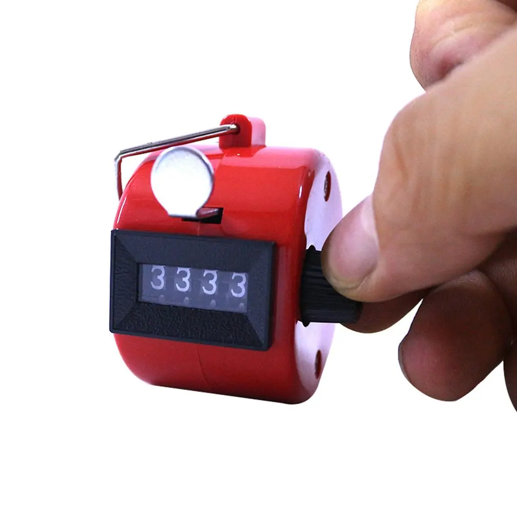 Metal 4 Digit Manual Mechanical Counter Palm Counters Hand Clicker Tally Counter Training Timer Children's Educational Toys