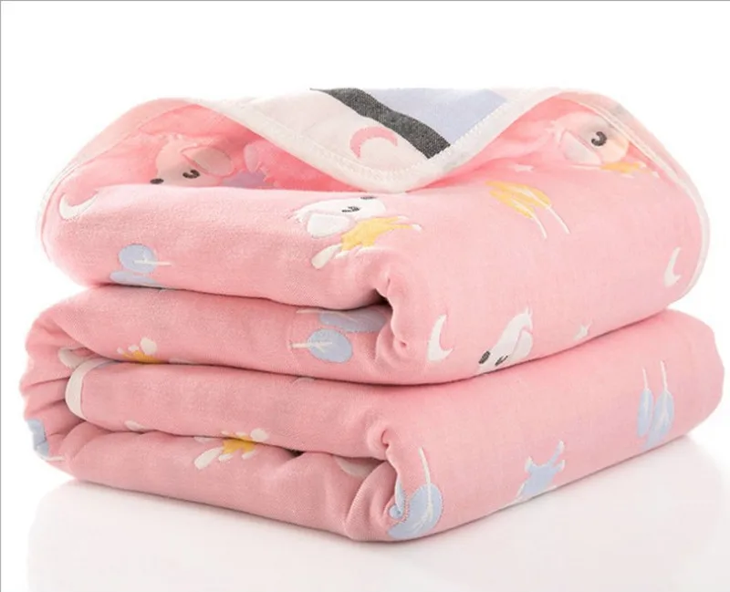 Pink Puppy Детское одеяло муслин хлопок 6 слоев толщиной новорожденных пеленание осень ребенка пеленать постельные принадлежности получения Одеяло - Цвет: Pink Puppy