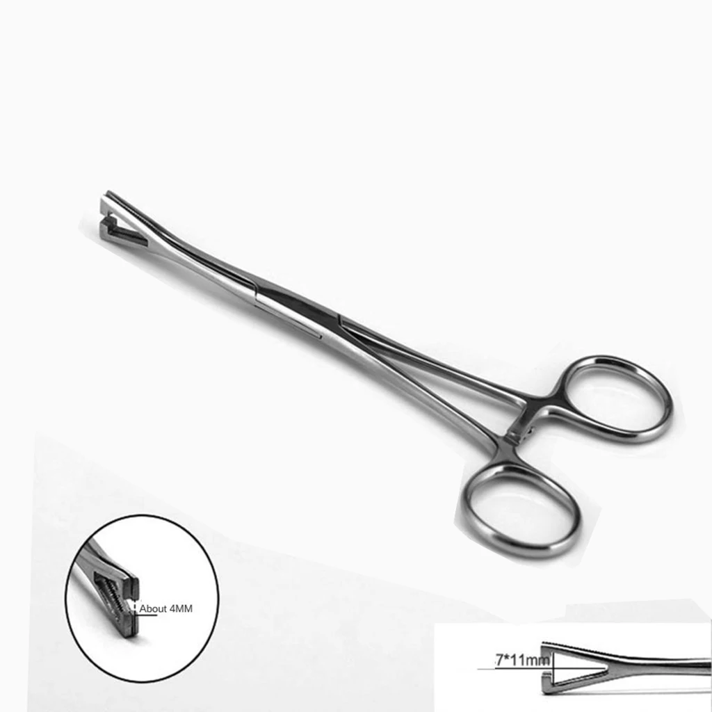 Piercing Forcep 316 Stainless Steel Professional Dermal Piercing Tool Nose Lip Ear Navel Tongue Septum Forceps Clamp Pliers Tool
