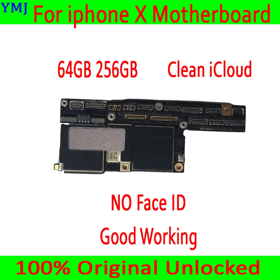 Оригинальная разблокированная материнская плата для iPhone X, материнская плата 64 Гб 256 ГБ с чипами для iPhone X, материнская плата с лицом ID/без лица ID