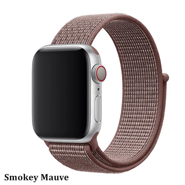 Последняя нейлоновый ремешок für apple watch группа 4 44 мм/40 мм, correa apple watch 3 42 мм/38 мм iwatch серии 4/3/2 bunte stecker чехол для телефона на руку - Цвет ремешка: Smokey Mauve