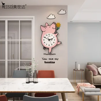 

MEISD Quality Acrylic Cartoon Clocks Home Decor Kids Room Girls Wall Watch Quartz Mute Living Room Horloge Needle Free Shipping
