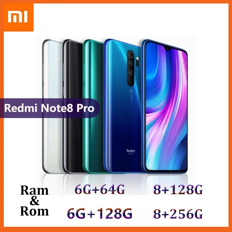 backmarket phones Xiaomi Redmi Note8 Pro smartphone 6GB RAM 128GB ROM Android Mobil phone Global  Note 8Pro iphone 11 refurbished