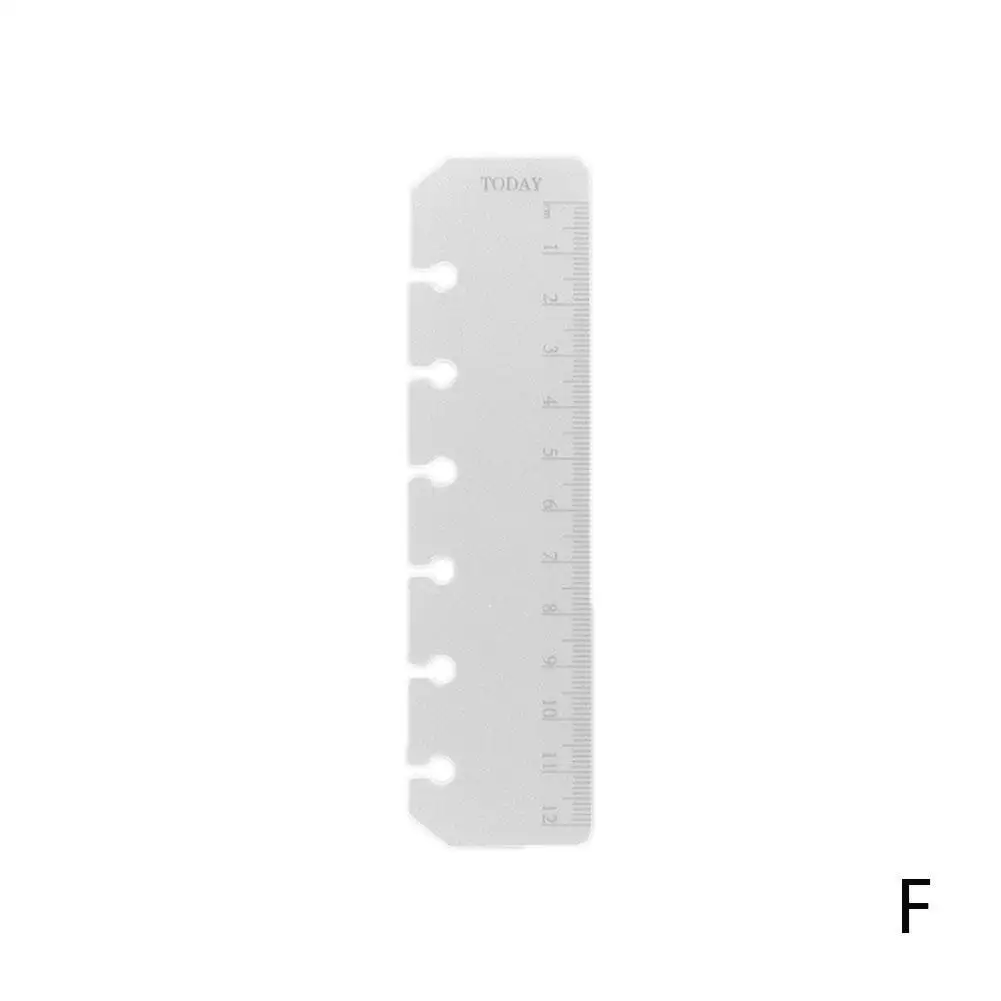 A7 - transparent 1 шт. ПВХ линейка блокнот индекс страница ПВХ свободный разделитель листов страница A5/A6/A7 разные размеры Многофункциональный 6 отверстий Закладка линейка - Цвет: A7 - transparent