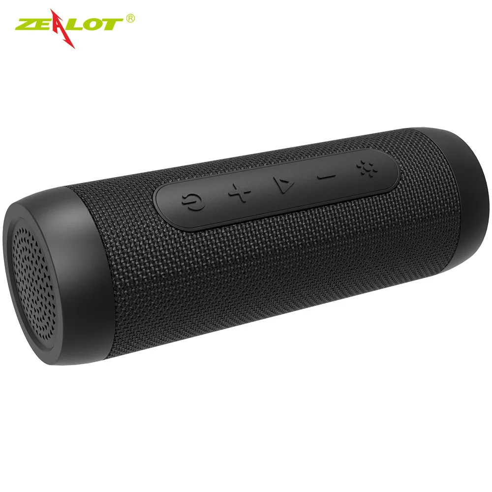 Black Zealot S22 Bluetooth динамик fm-радио мини портативный бумбокс небольшой беспроводной динамик с фонариком+ банк питания, поддержка tf-карты - Цвет: Black