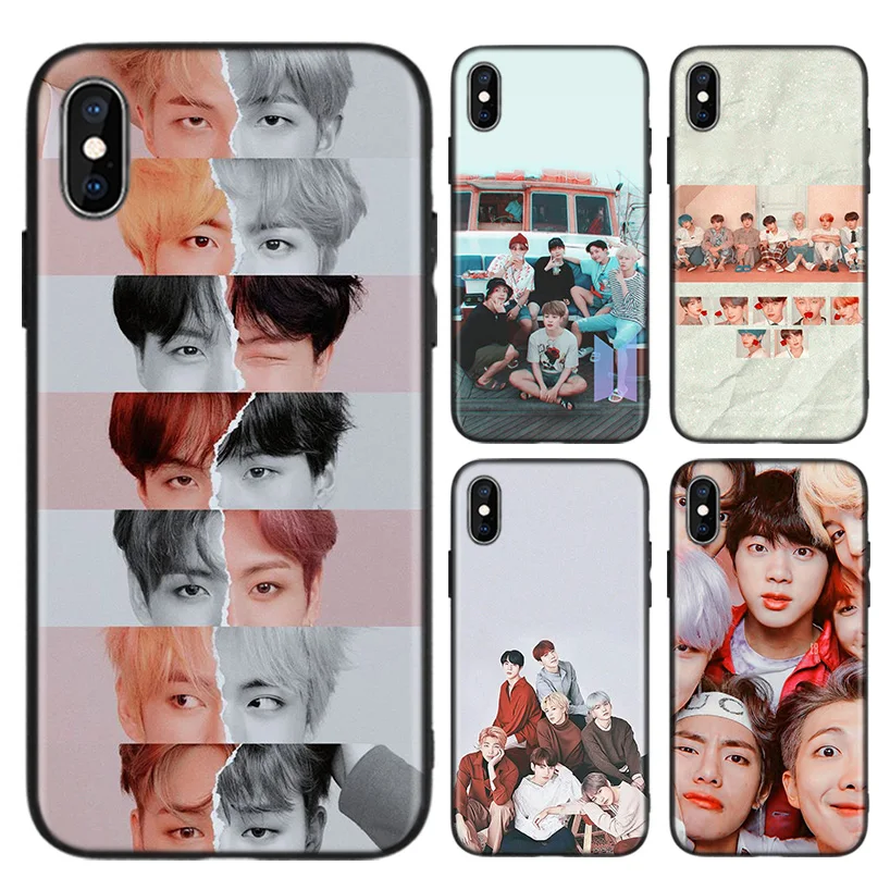 Корейский популярный чехол KPop team для Apple iphone 11 Pro XR XS Max X 7 8 6 6S Plus 5 5S SE Черный силиконовый чехол для телефона