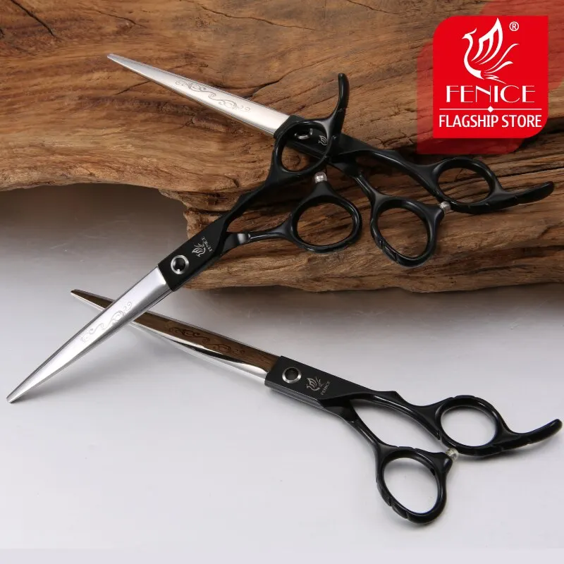 

Fenice 7.0/7.5/8.0 inch Straight Cutting Scissors for Dogs Professional Grooming Shear Flower Pattern Japan 440C