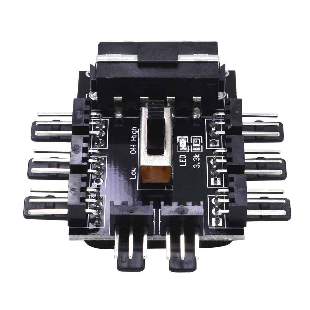 TISHRIC 1 to 8/10 4Pin Molex Cooler Cooling Fan Hub Splitter Cable PWM 3Pin Power Supply Speed Controller Adapter For PC Mining
