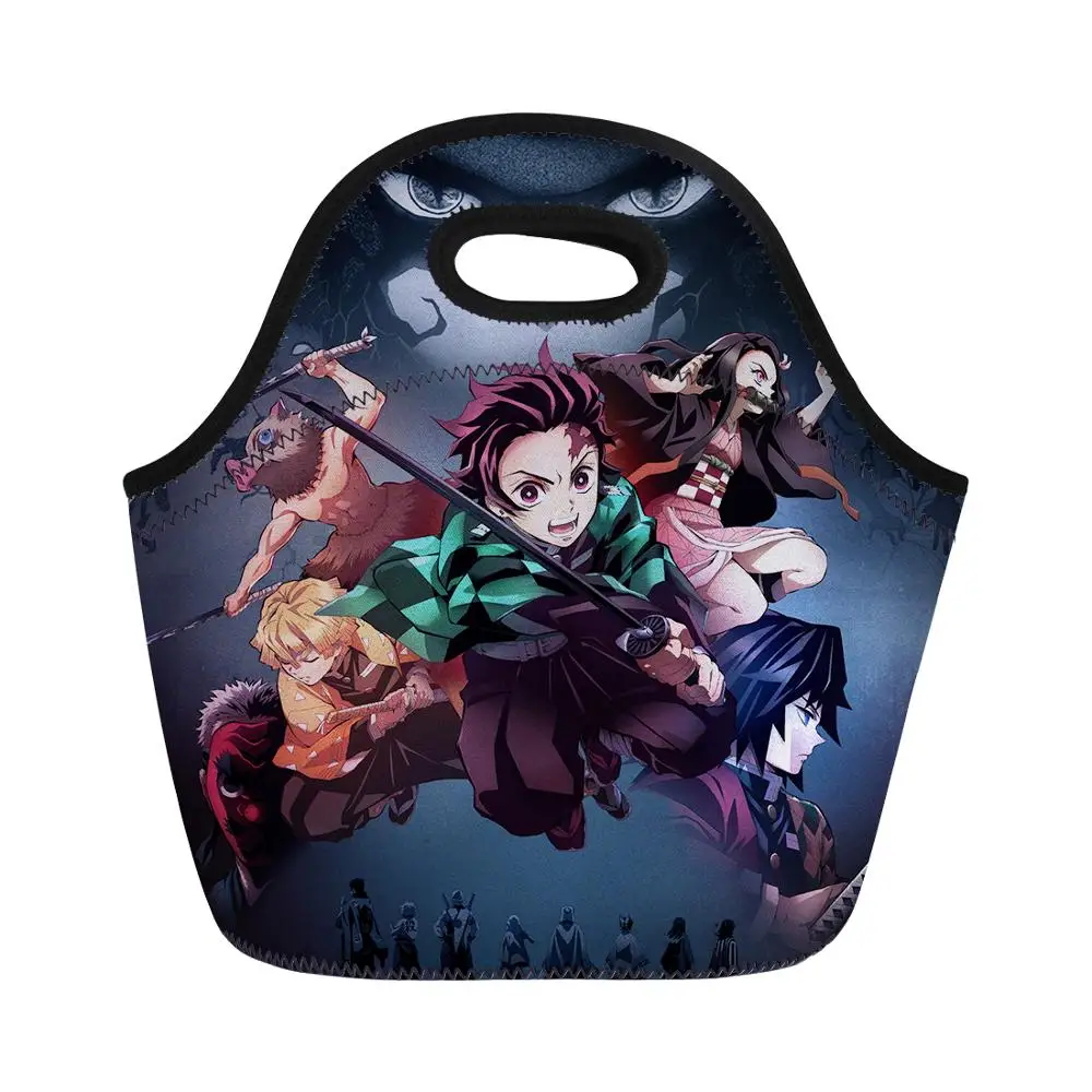 Demon Slayer: Kimetsu no Yaiba сумка для ланча Сумка-тоут для мальчиков и девочек Термосумка для еды Ланч-бокс для пикника детская женская сумка-кошелек с изоляцией