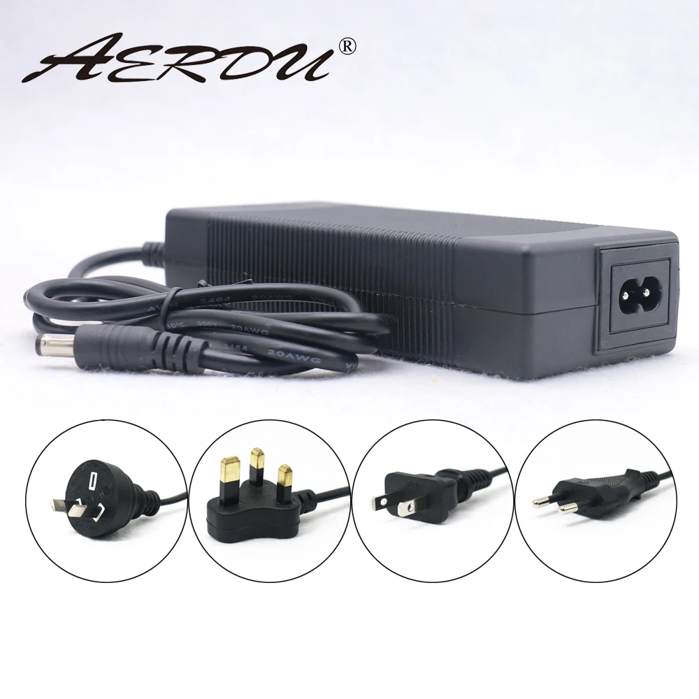 AERDU 13S 54,6 V 2A 48V литий-ионный аккумулятор зарядное устройство 5,5*2,1 мм Универсальный адаптер переменного тока в постоянный ток DC Питание адаптер ЕС/США/AU/UK розетки