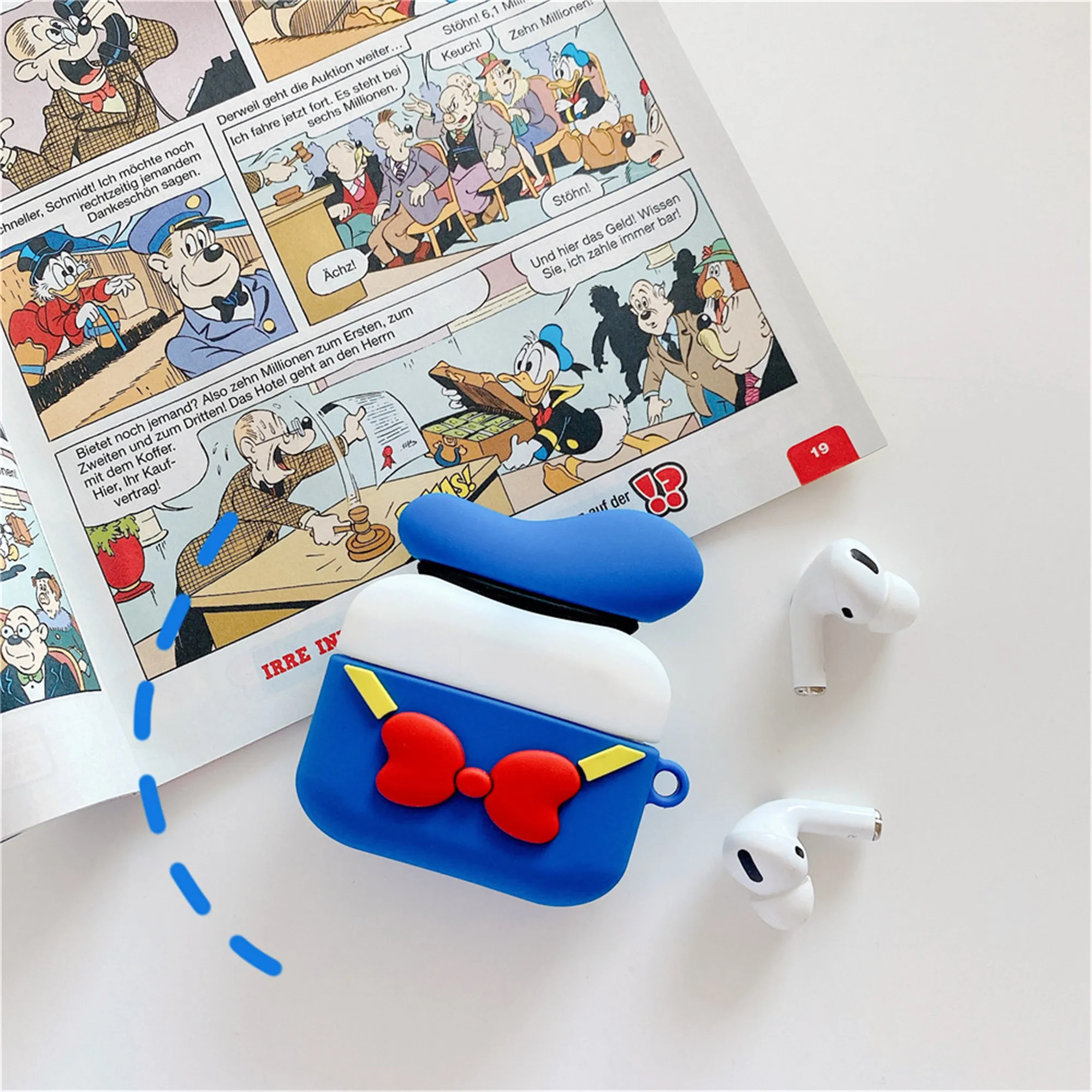 Милый чехол 3D Duck Airpod для Apple Airpods 3 Pro Мягкие силиконовые аксессуары для задней крышки bluetooth чехол для наушников