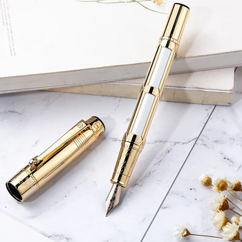 

Hero 2065 fountain pen 10K gold pen adult men's calligraphy business office high-end gift metal beadable ink pens
