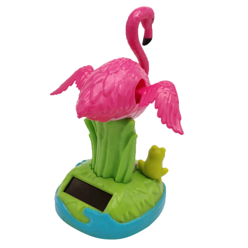 Solar Power Dancing Frog Flamingo Swinging Animal Figure Kid Toy Home Decor