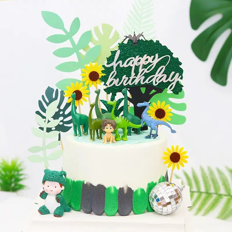 Cakelove Ins украшение динозавра детский день украшения растения мир торт Topper для