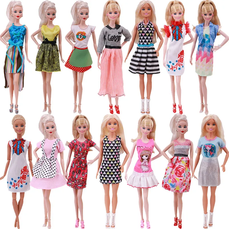 Barbies Doll New Clothes Everyday Wear Casual Dress Shirt Skirt Doll House  For Barbie Doll Clothing accessories 5G JJ