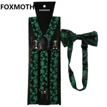 FOXMOTHER 2,5 см широкие подтяжки галстук бабочка набор для мужчин и женщин травяные подтяжки