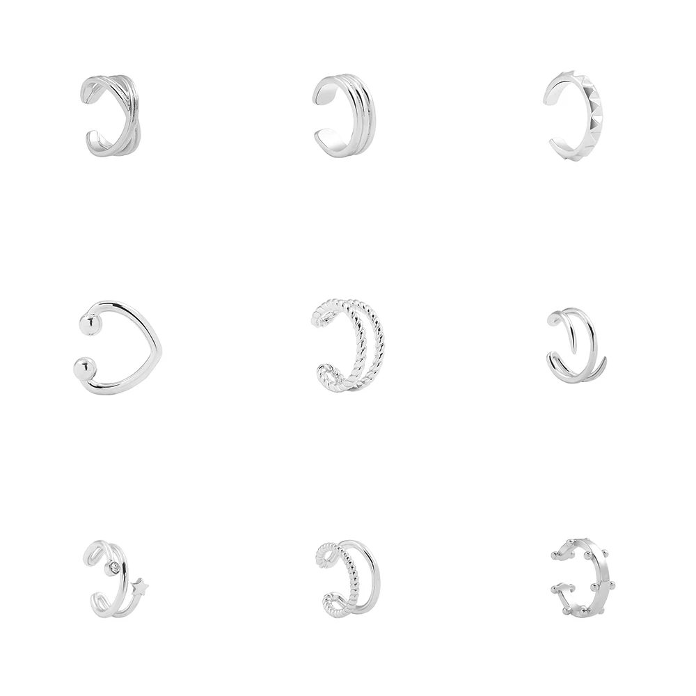 Punk Gold Plated Ear Cuff Cartilage Ear Clip for Women No Pierced C Shape Geometric Small Earcuff Wrap Earcuff Clips Jewelry
