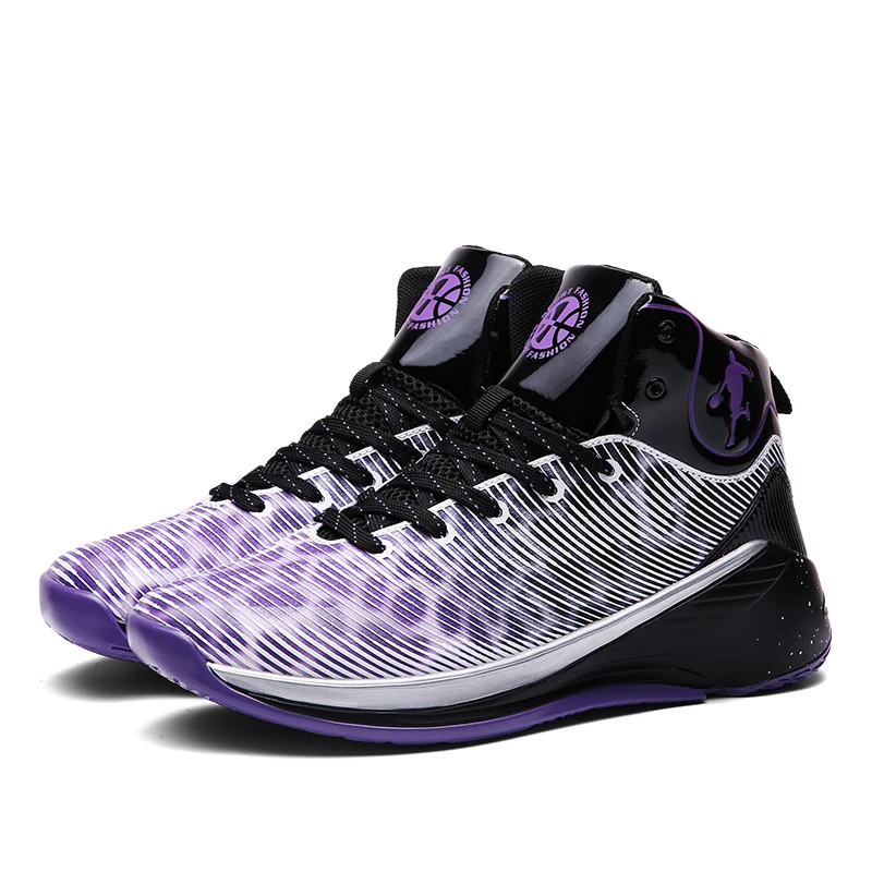 Black purple Профессиональная Обувь для баскетбола Jordan обувь мужские амортизирующие кроссовки для баскетбола кроссовки для мужчин дышащие баскетбольные ботинки спортивная обувь 45 - Цвет: Black purple