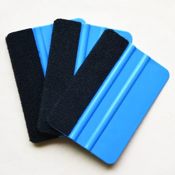 

10*7cm Plastic Scraper Kit Set Spare Car Auto Anti scratch Blue+Black PP