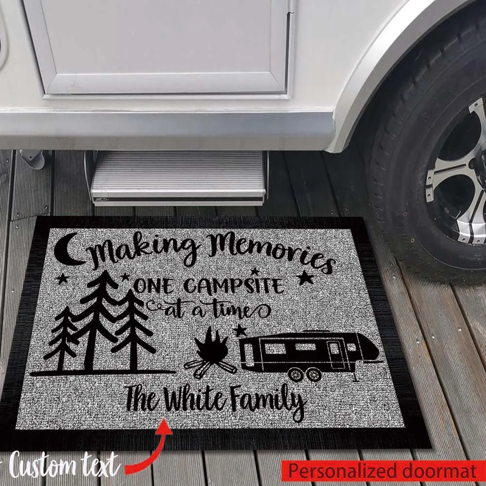 CustomMakingMemoriesCampingDoormatPersonalizedCustomRubberDoor