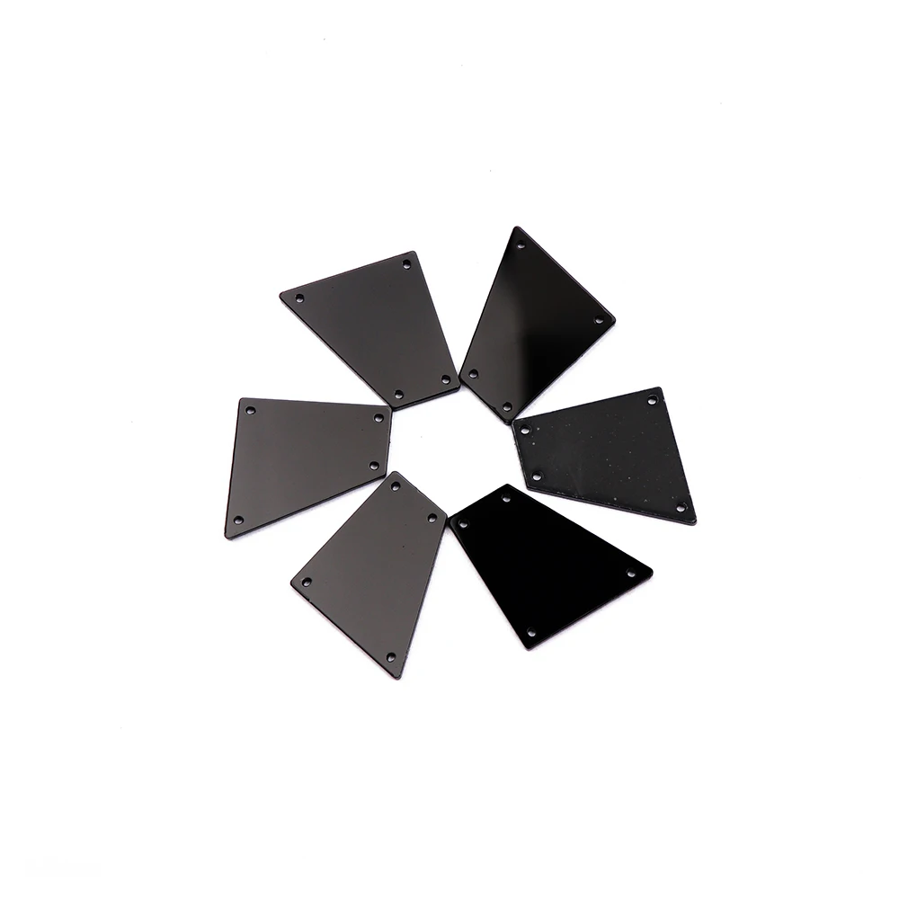 YANRUO 30pcs Irregular Mirror Flatback Strass Rhinestones Sewed Glass Acryl Mirror Craft Gems Clothing Accessories - Цвет: Black