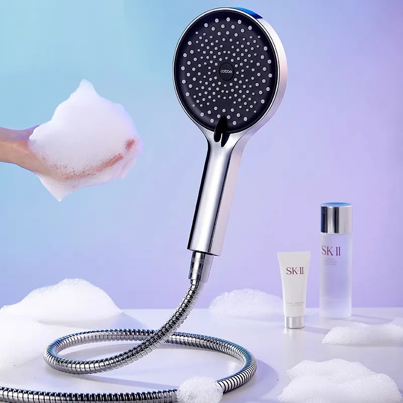 

130Mm Large Panel Handheld Shower Head Two Water Outlet Modes Adjustable Starry Night Style Pressurized Water Saving Nozzle