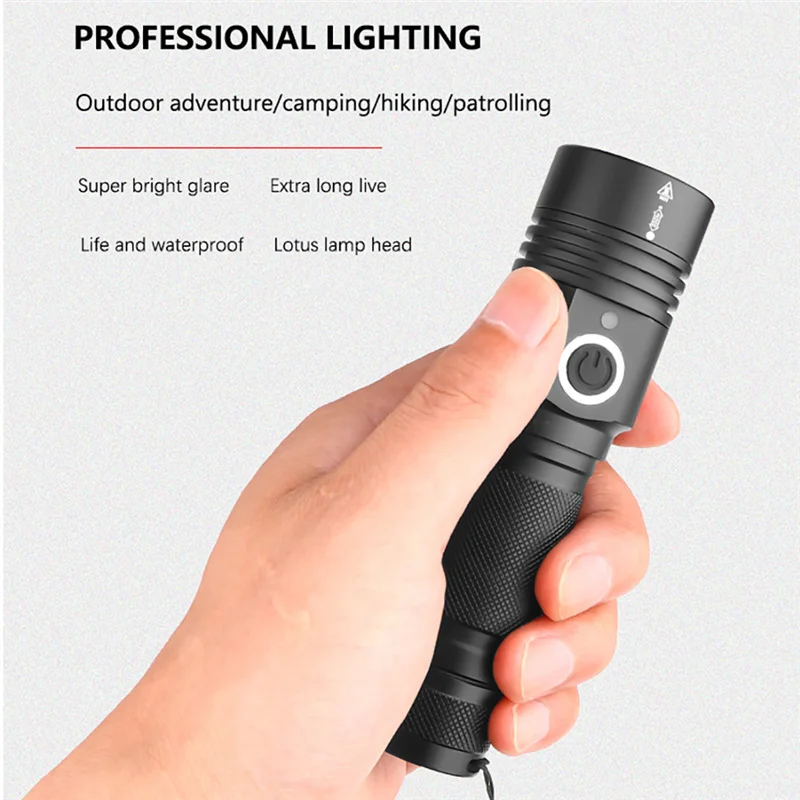 Алюминий сплав XHP50 светодиодный 4 Modus Taschenlampe Jagdlampe лампа для кемпинга 1x18650