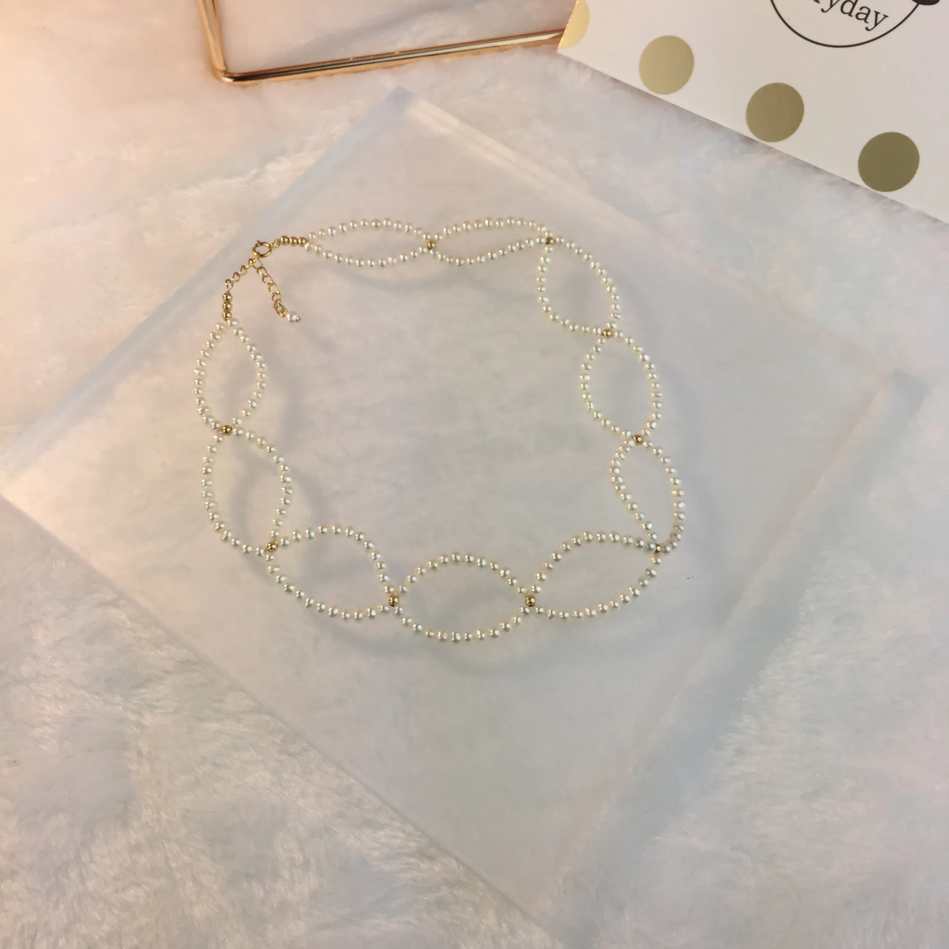 

Butterfly Home Djxs1a33j Collar 14k zhu jin 3-4mm round Glare Nearly Flawless Natural Pearl Xian Qi Full