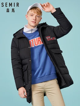 

Semir long cotton clothing men jacket young new windproof hooded trend printing hooded jacket winter warm cotton jacket
