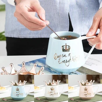 

Economical Crown Cup Nordic Style Mug Ceramic Simple Girl Gift for Coffee Water Breakfast ds99