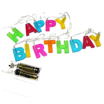 

Multicolor Letter "HAPPY BIRTHDAY" LED String Lights - LED Letters Lights for Birthday Decorations - Home Decor Birthday Party S