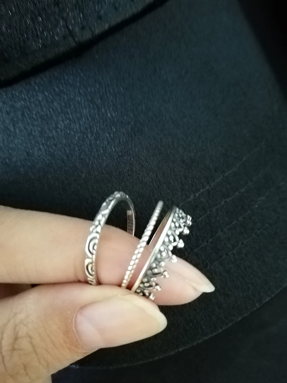 3 шт./компл. S925 стерлингового серебра ювелирные изделия из драгоценных металлов, кольцо на палец, Кольца простой Стиль