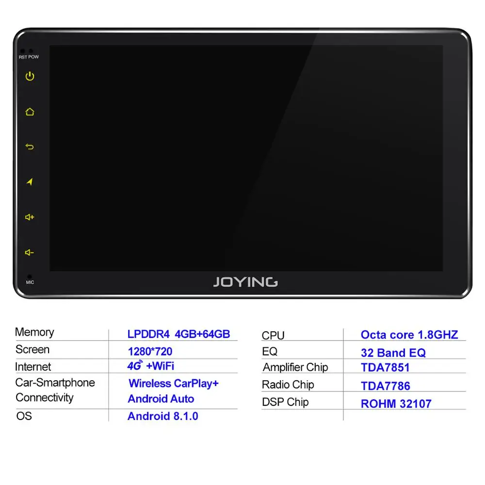 1280*720 1Din 8 &quotУниверсальный Android автомобильный стерео радио DSP Carplay SPDIF сабвуфер WiFi 4G