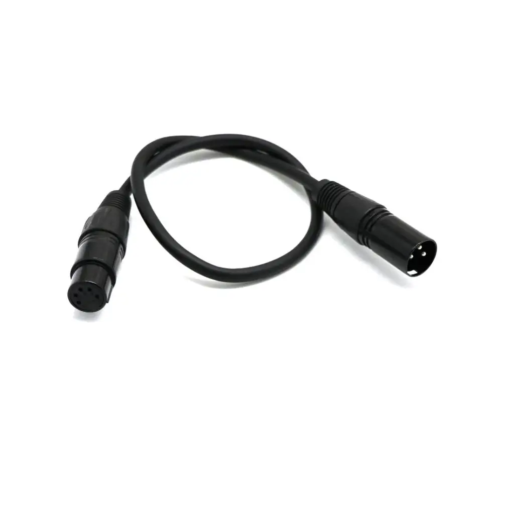 5-Pin Female to 3-Pin Male XLR Turnaround DMX Adapter Balanced Cable Controller Wire