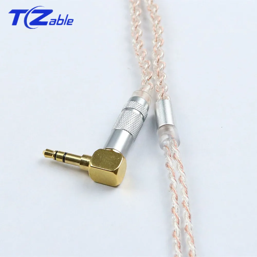 For MMCX Earphone Upgrade Wire 90 Degree Stereo 3 5MM Jack Adaptor HiFi Audio Connector Cable Diy Headphones Cables