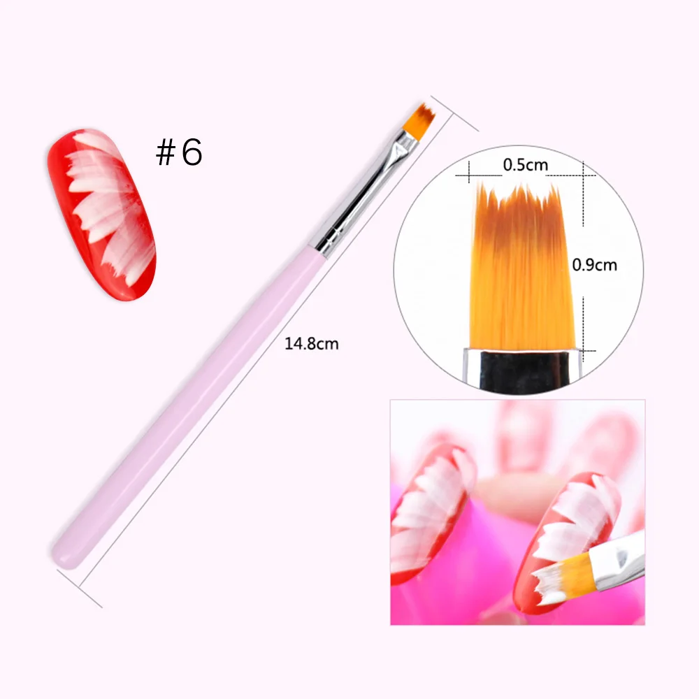 Nail Brush 6 ZINXIN градиентная акриловая кисть для рисования ногтей УФ-гель Французский цветок ручка для рисования фиолетовая ручка цветочный Маникюр кончик ногтей инструменты для дизайна - Цвет: Nail Brush 6