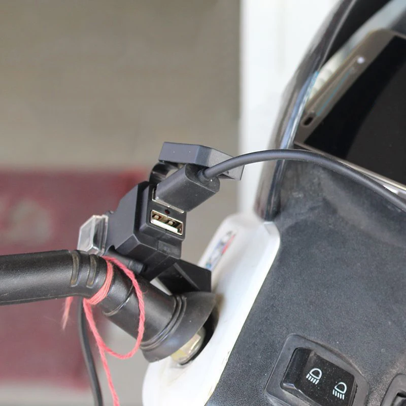 Двойной USB порт 12 В мотоцикл руль зарядное устройство 5 В 1A/2.1A зарядное устройство адаптер питания розетка для мобильного телефона