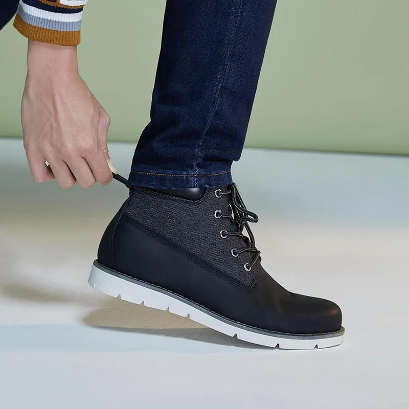  Xiaomi Cowhide Men's boots Winter Shoes Waterproof Non-slip Rubber Sole Wear Resistant Ankle Boots 