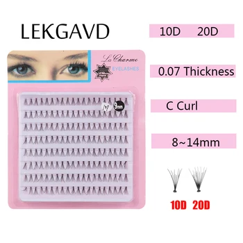 

10D/20D Flare Cluster Individual False Eyelashes Ultra-Thick Fluffy Natural Long Fake Lashes Handmade Eye Extension Makeup Tools