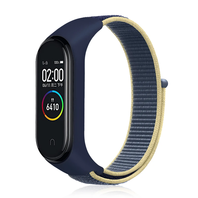 10 шт. нейлоновый ремешок с петлей, чехол для mi Band 4 Correa, спортивный ремешок для наручных часов, сменный ремешок для Xiaomi mi Band 3, браслет с рамкой - Цвет ремешка: Светло-голубой