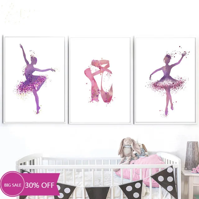 Christmas Decoration Canvas Painting Anime Ballet Shoes Poster Purple Graffiti Wall Art Picture Home Decor Bedroom Mural | Дом и сад